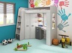 All-in-One High Sleeper Bunk Bed with Desk