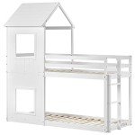 Kayan Treehouse Bunk Bed with Ladder and Canopy