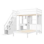 Loft Bed with Desk, Shelves, and Storage