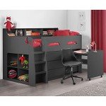 White and Grey Kids Mid Sleeper Bunk Bed