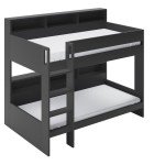 Grey Bunk Bed with Storage Shelves
