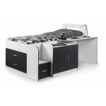 Julian Bowen White/Charcoal Single Cabin Bunk Bed