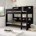 Black Bunk Bed with Storage Shelves