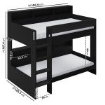 Black Bunk Bed with Storage Shelves