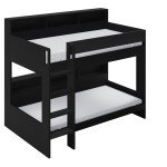 Black Bunk Bed with Storage Shelves