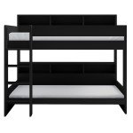 Black Bunk Bed with Storage Shelves