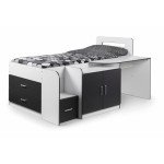 Julian Bowen White/Charcoal Single Cabin Bunk Bed