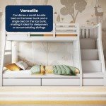 Triple Bunk Bed with Storage for Kids - White