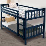 Blue Solid Wood Double Bunk Bed for Kids