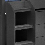 Kids Mid Sleeper Bed with Desk and Storage