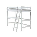 Wooden Study Bunk Bed Frame for Single Room
