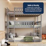 Triple Bunk Bed for Kids - Space Saving Grey