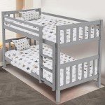 Grey Wooden Twin Over Twin Bunk Bed