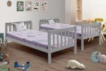 Grey Wooden Twin Over Twin Bunk Bed