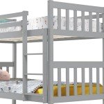 Grey Wooden Twin Over Twin Bunk Bed