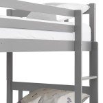 Grey Wooden Twin Over Twin Bunk Bed