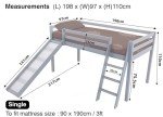 Blisswood Kids Bunk Bed with Slide, Grey