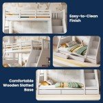 Triple Bunk Bed with Storage for Kids - White