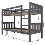 Double Wooden Bunk Beds with Mattresses for Kids