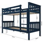 Blisswood Blue Double Bunk Bed with Storage
