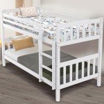 Kids White Wooden Bunk Bed with Stairs