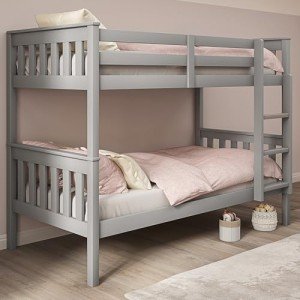 Blisswood Twin Over Twin Wooden Bunk Bed - Grey