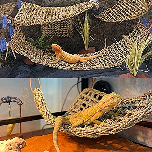 Bearded Dragon Hanging Hammock with Fake Vines