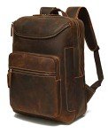 LANNSYNE Vintage Leather Laptop Backpack for Men