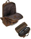 LANNSYNE Vintage Leather Laptop Backpack for Men