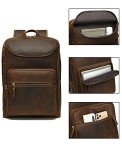 LANNSYNE Vintage Leather Laptop Backpack for Men