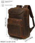 LANNSYNE Vintage Leather Laptop Backpack for Men