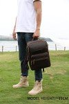 LANNSYNE Vintage Leather Laptop Backpack for Men