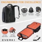 Luxury Black Leather Laptop Backpack by EVERKI