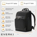 Luxury Black Leather Laptop Backpack by EVERKI