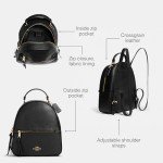 COACH Jordyn Black Leather Backpack
