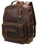 LANNSYNE Vintage Leather 15.6" Laptop Backpack