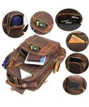 LANNSYNE Vintage Leather 15.6" Laptop Backpack