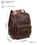 LANNSYNE Vintage Leather 15.6" Laptop Backpack