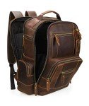 LANNSYNE Vintage Leather 15.6" Laptop Backpack