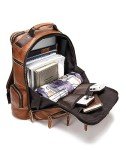 LANNSYNE Vintage Leather Laptop Backpack for Men