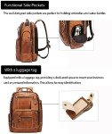 LANNSYNE Vintage Leather Laptop Backpack for Men