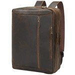 TIDING Men's Luxury Convertible Leather Briefcase Backpack