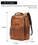 LANNSYNE Vintage Leather Laptop Backpack for Men