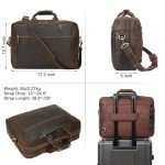 TIDING Men's Luxury Convertible Leather Briefcase Backpack