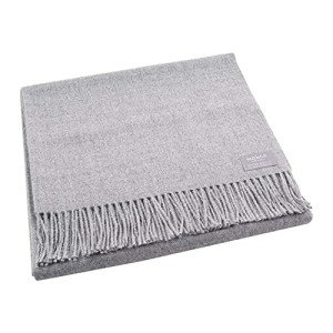 Light Gray Alpaca Scarf for Men - Maloca