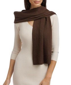 Luxury Cashmere Cable Knit Scarf for Women