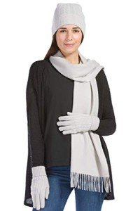 Elegant 3-Piece Cashmere Hat, Gloves & Scarf Set
