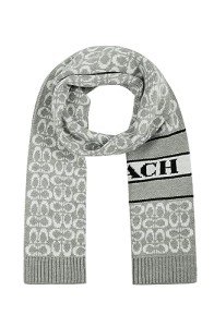 Coach Women's C Logo Knit Scarf in Chalk