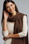 Fishers Finery Cashmere Ribbed Winter Scarf, Black/Brown