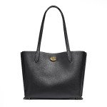 COACH Willow Tote in Black Pebble Leather